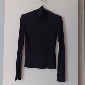 JAMES PERSE Black Ribbed Turtleneck Top S